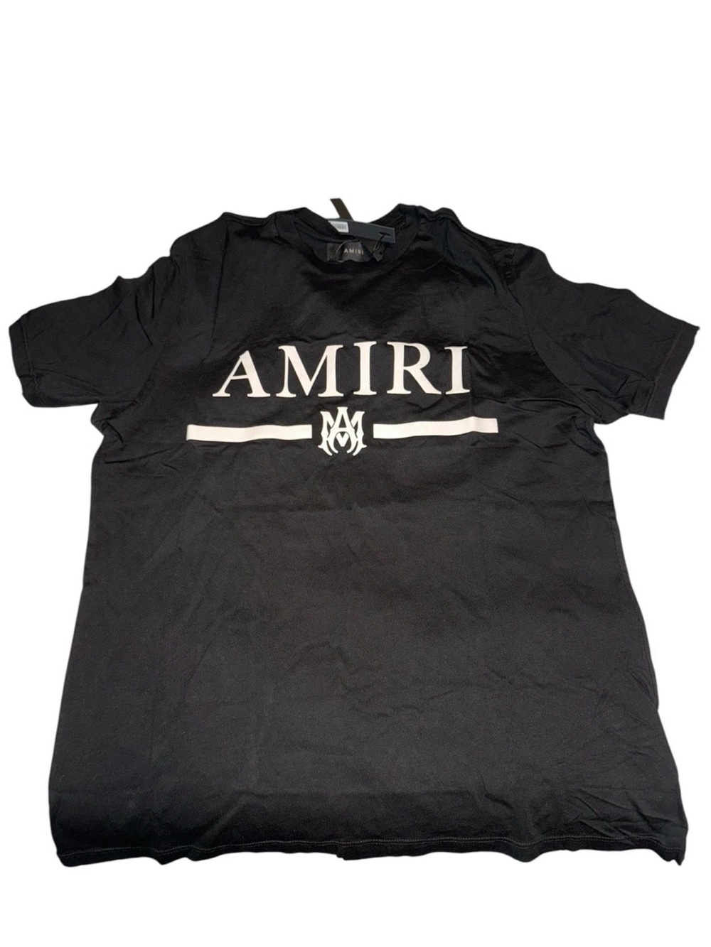 AMIRI Black Tee with White Logo Print